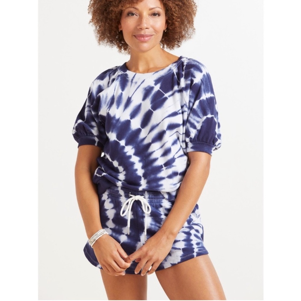 Z Supply Tie Dye Short Sleeve Sweatshirt Top